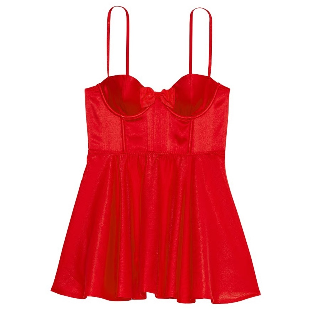 VICTORIA'S SECRET BOW BUSTIER SLIP DRESS - RED SIZE X-LARGE (NEW WITH TAGS) A18